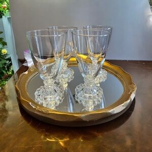 Vintage candlewick “boopie” glasses, set of 4, 5.5 inches tall, juice glasses